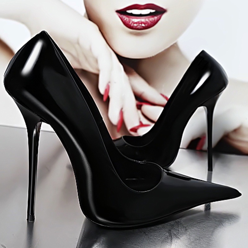 Men Shoes Red - Stilvolle Spitze Zehen Stiletto Pumps Schwarz