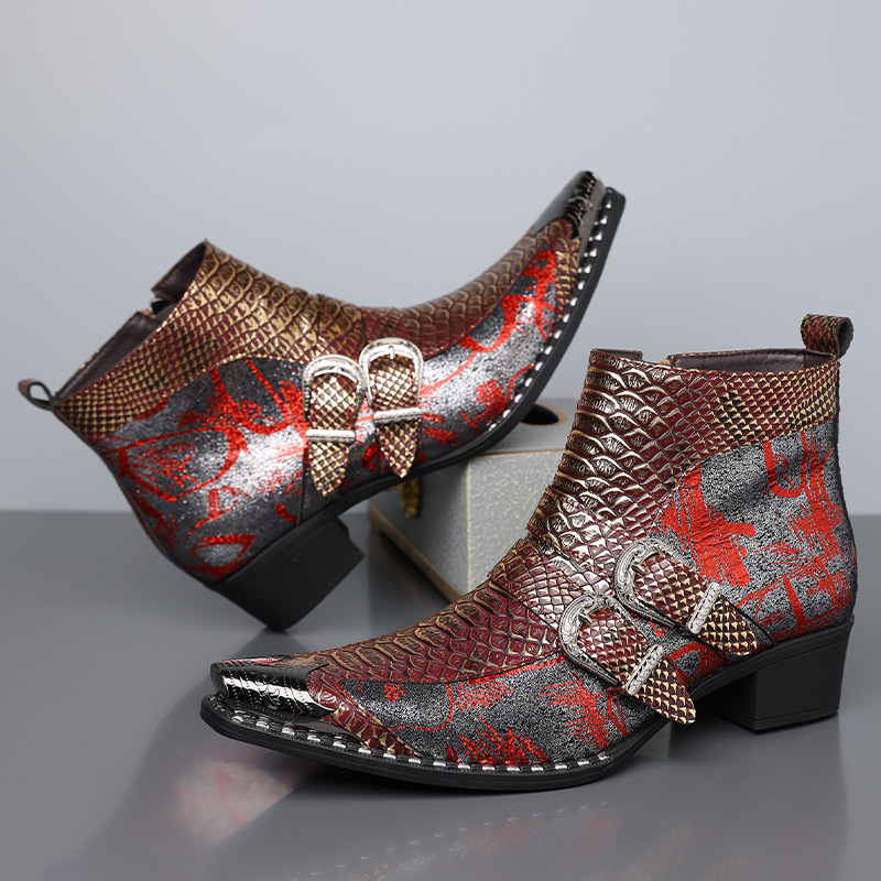 Men Shoes Size Chart - Herren 2026 Retro Cowboy Leder-Stiefeletten mit